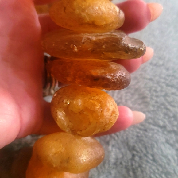 Raw Amber necklace on string - Picture 2 of 4